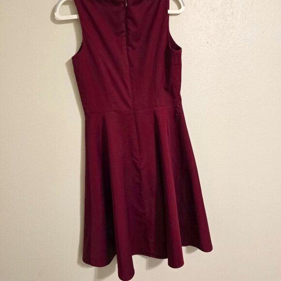 ALAGIRLS M Size Sleeveless Princess Fit & Flare Midi Dress maroon/burgundy - Picture 7 of 9